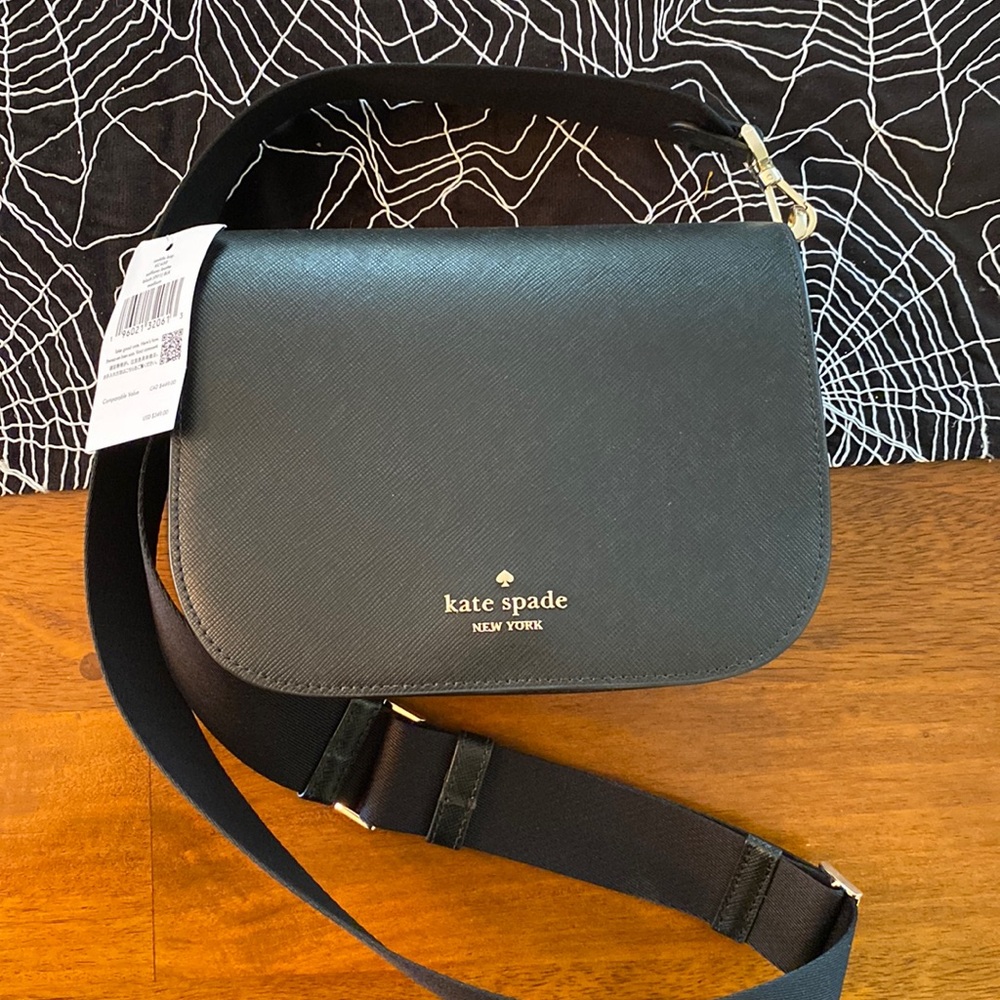 Nwt Kate Spade Maddison Saddle Crossbody, black bag
